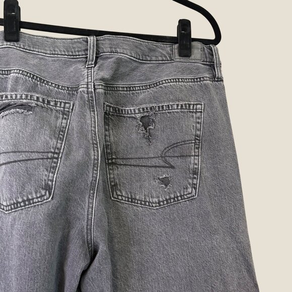 American Eagle 90s Bootcut Jeans Womens Black Cotton Blend Size 14 Short - Picture 8 of 12